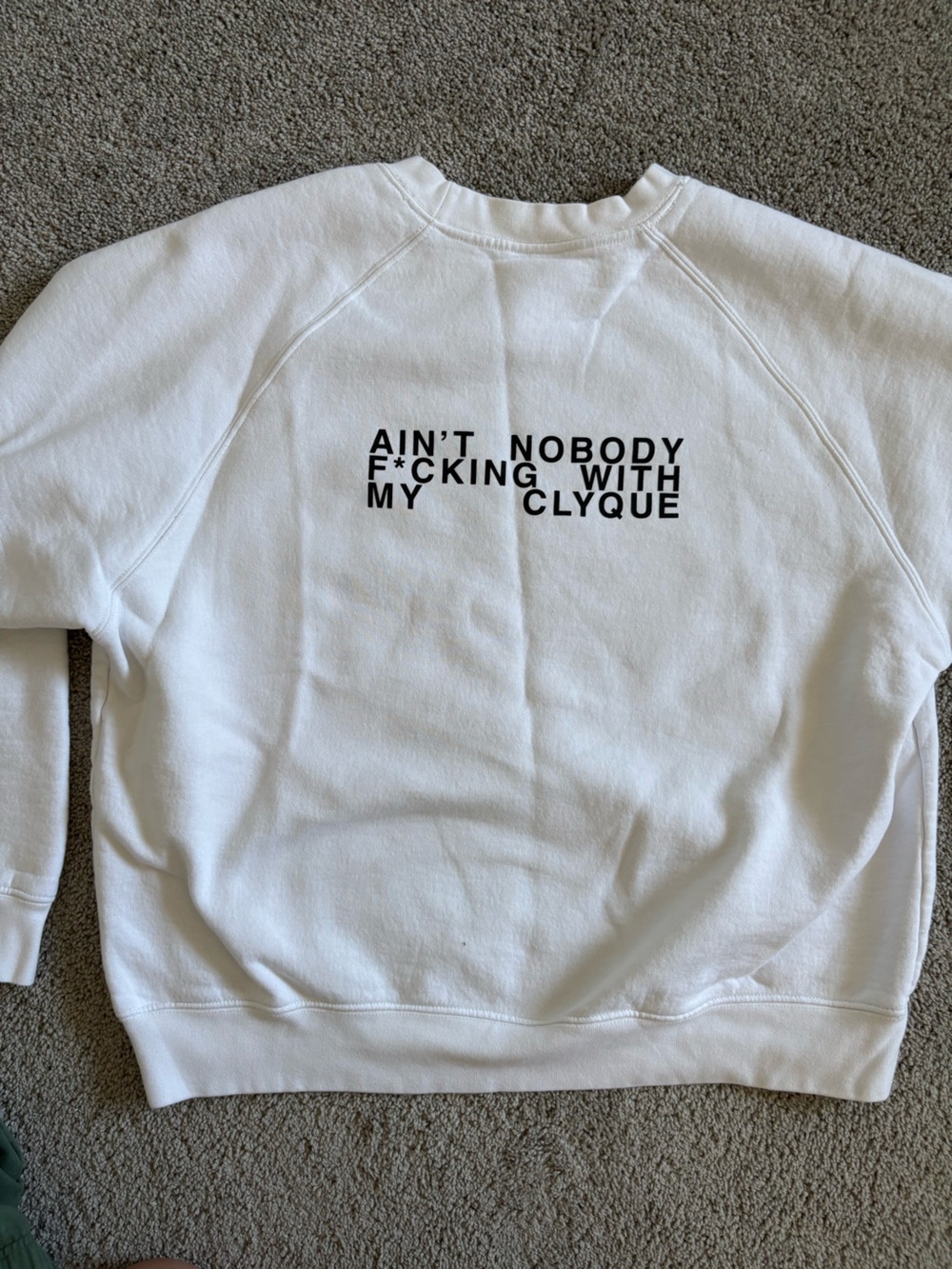 Clyque the label White Graphic Crewneck Sweatshirt - Bold Text